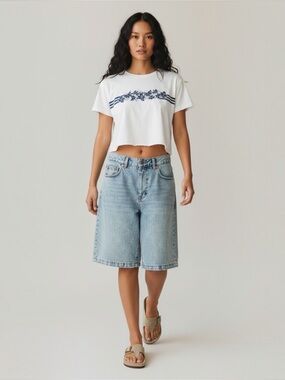 Roxy Hibiscus Cropped Graphic Tee